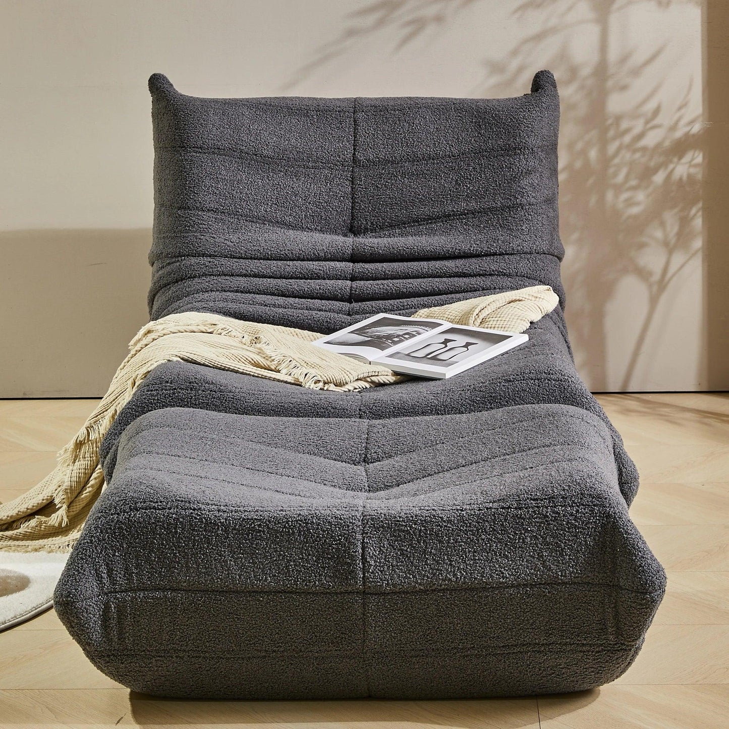 Teddy-Lounge Sessel "Cloud" | Inkl. Hocker & Premium Teddy-Fleece