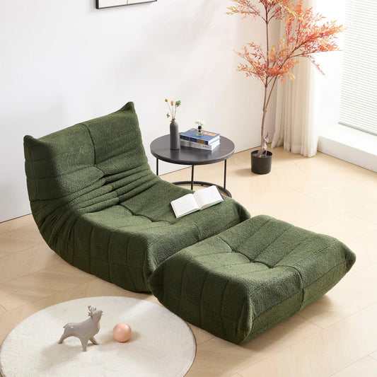 Teddy-Lounge Sessel "Cloud" | Inkl. Hocker & Premium Teddy-Fleece