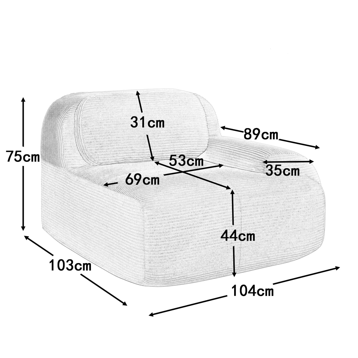 Finca Sofa – Einzelmodule & Erweiterungen (Modulares Cord-System)