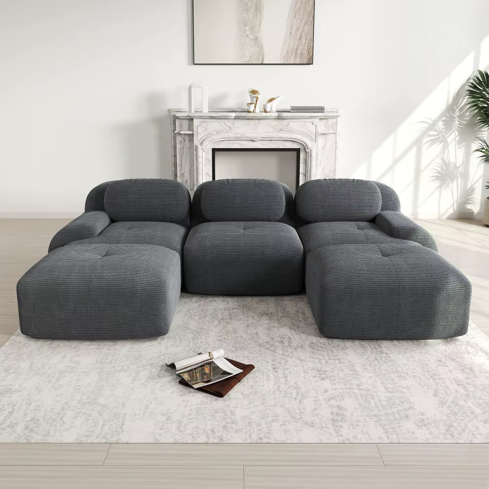 Modulares Cord-Sofa "Finca" | Full-Foam Design-Lounge