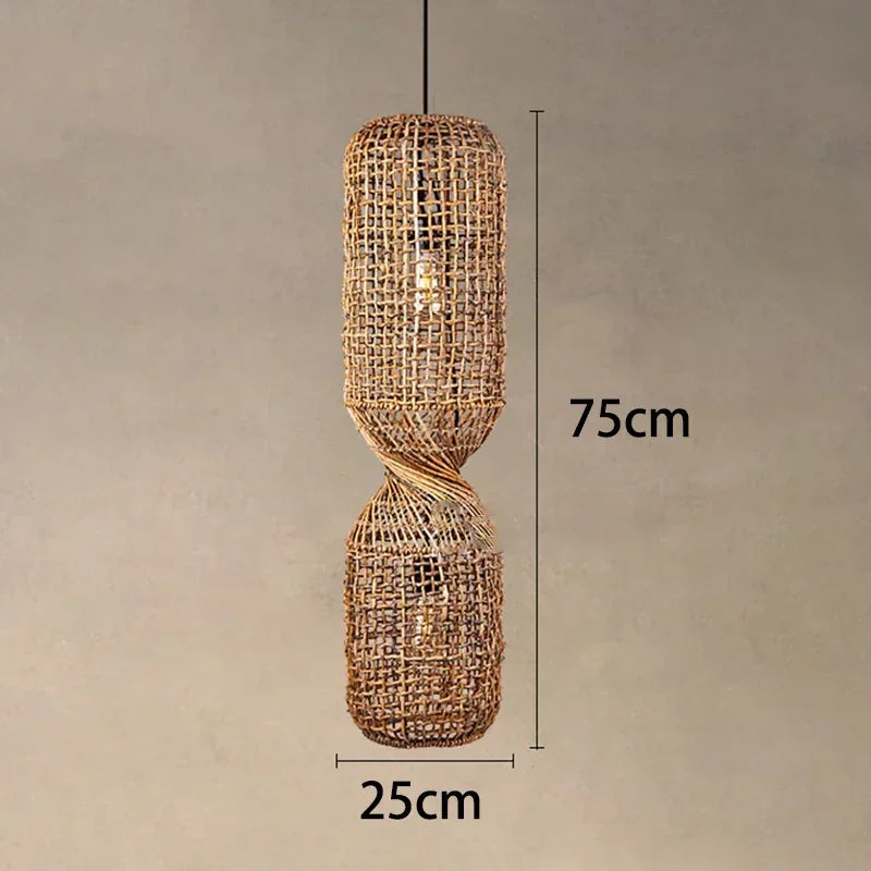 Rattan Pendelleuchte "Finca Twist"