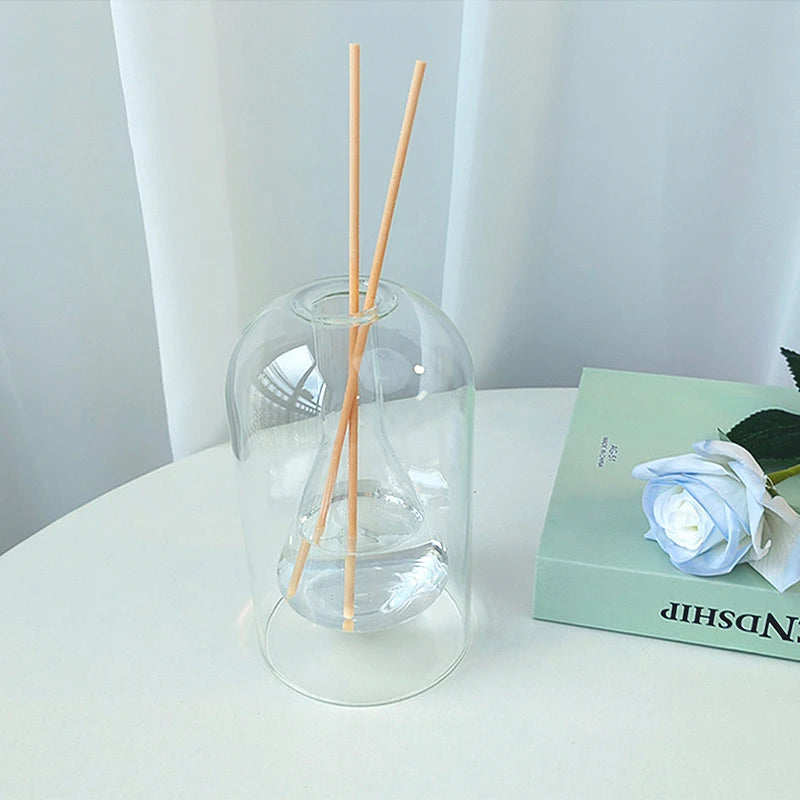 Nordische Doppelwandige Glas-Aromatherapieflaschen - Diffuser & Vase für Hydrokulturpflanzen