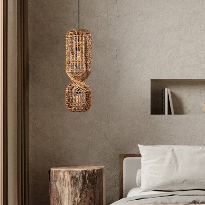Rattan Pendelleuchte "Finca Twist"