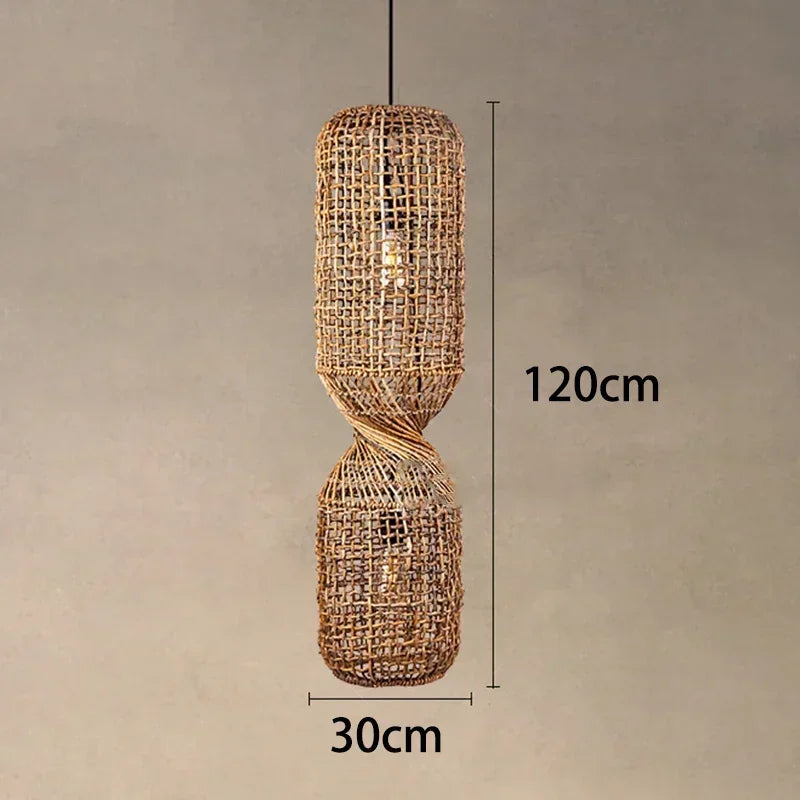 Rattan Pendelleuchte "Finca Twist"