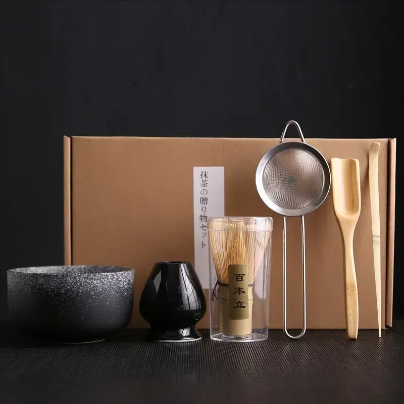 Komplettes Bambus Matcha Zeremonie Set - Traditionelle Zubehör für Matcha Tee