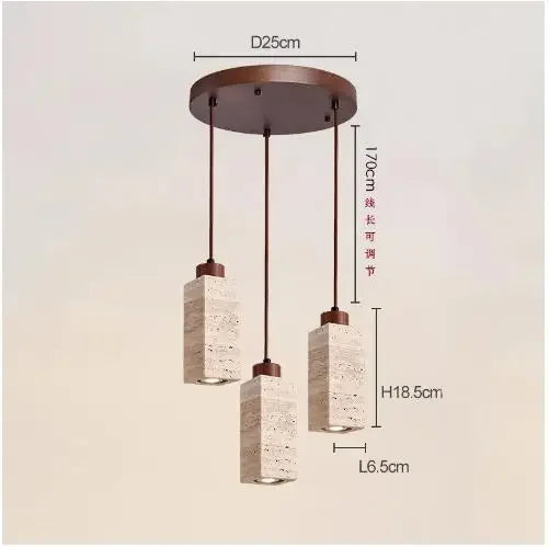 Wabi-Sabi Pendelleuchte aus Travertin