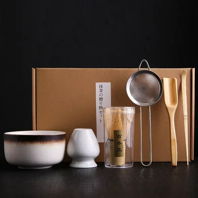 Komplettes Bambus Matcha Zeremonie Set - Traditionelle Zubehör für Matcha Tee