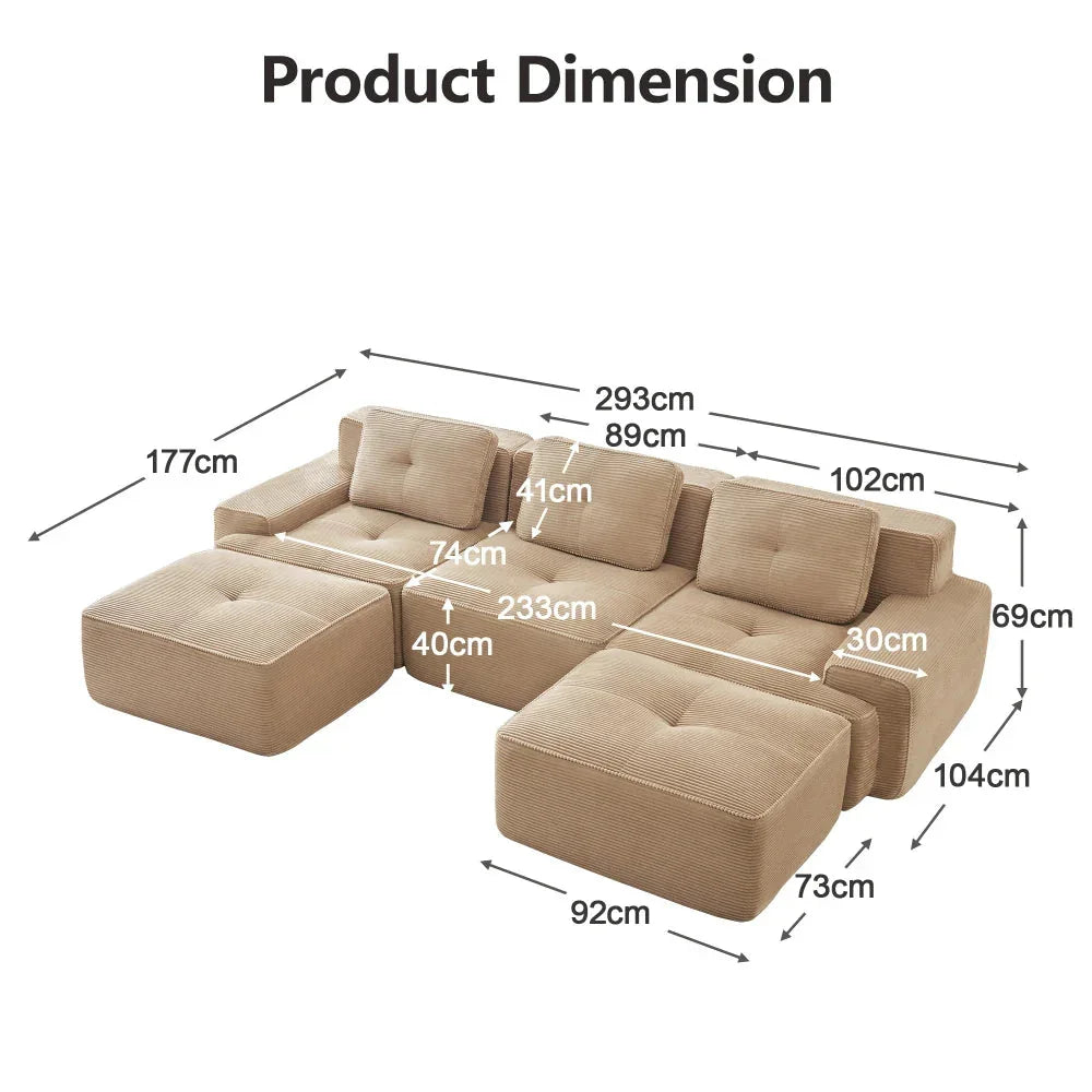 Teddy-Fleece U-Sofa "Cloud Lounge"