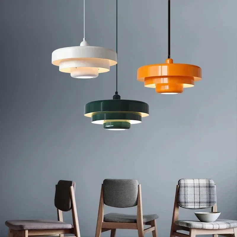LuminaScandia NordicGlow - LED-Pendelleuchte: Macaron-Farbgebung aus Carbonstahl und Aluminium