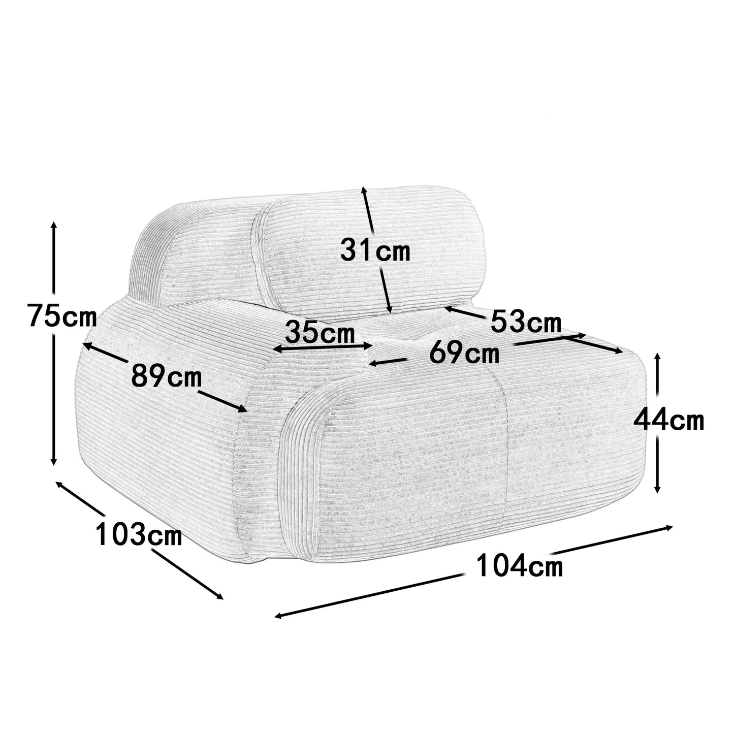 Finca Sofa – Einzelmodule & Erweiterungen (Modulares Cord-System)