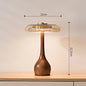 Nordic Retro Tischlampe mit Holzfuß & Glaskuppel