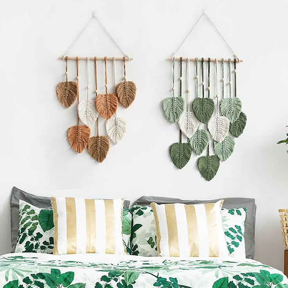 Leafy Dreams – Makramee Wandbehang im Boho-Stil