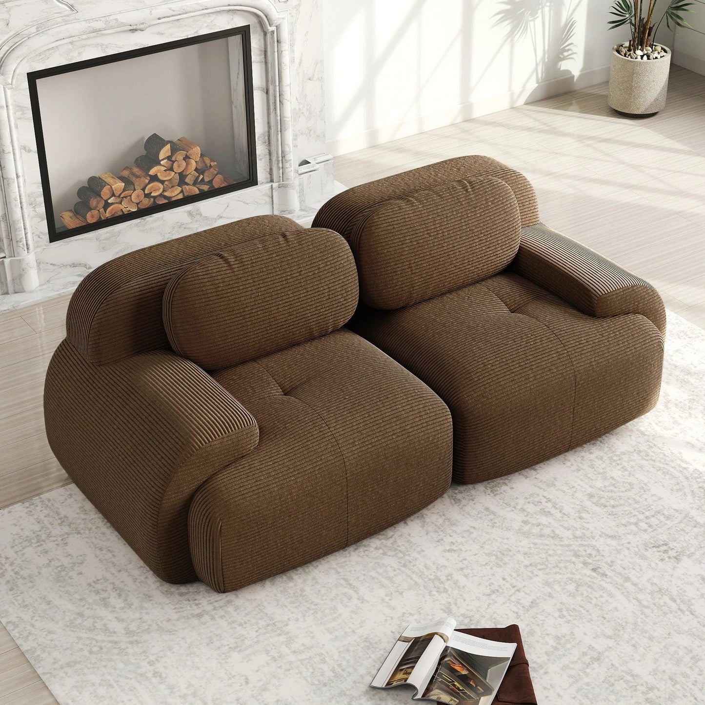 Modulares Cord-Sofa "Finca" | Full-Foam Design-Lounge